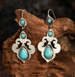 Vintage Hollowed Out Turquoise Earrings