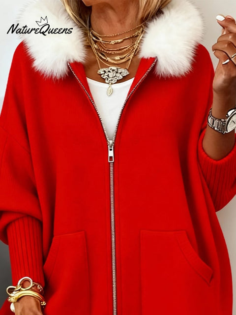 Women'S Christmas Contrasting Knitted Cardigan