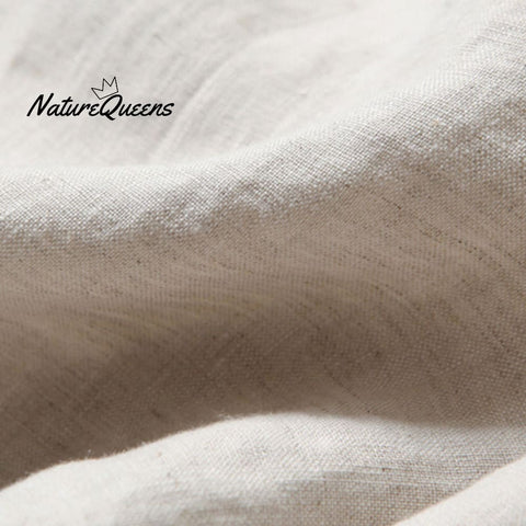 Cotton Linen Loose Semi - Elastic Cropped Pants