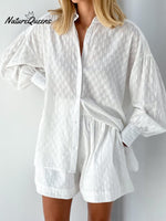 Women's European And American Shirts With Flowers Bubble Sleeve Temperament, Shorts, Shorts, Commute Design Sense