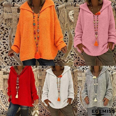 Women Loose Hooded Sweaters