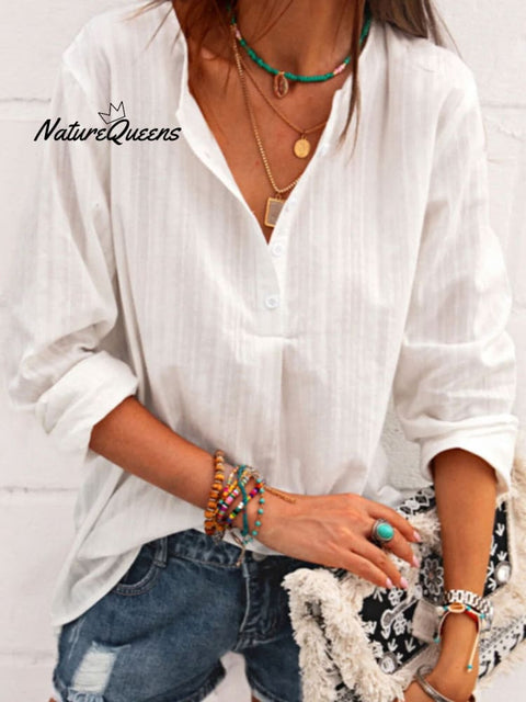 Women's Casual Pure Color Striped Shirt