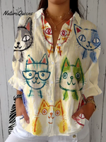 Women's spring and summer fashionable cotton and linen shirts 3dfe