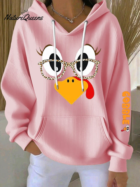 Women's Thanksgiving Turkey Print Hoodie