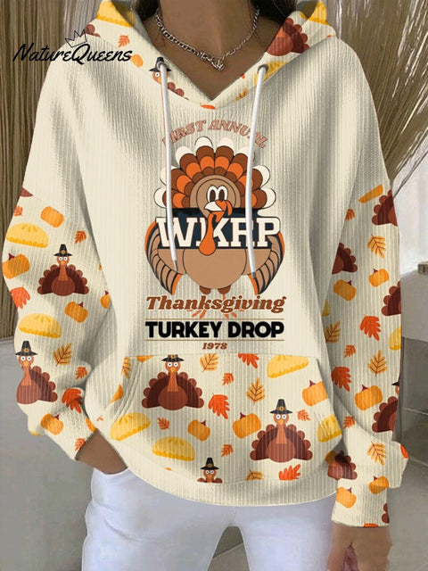 Women's Thanksgiving Turkey Print Casual Sweatshirt