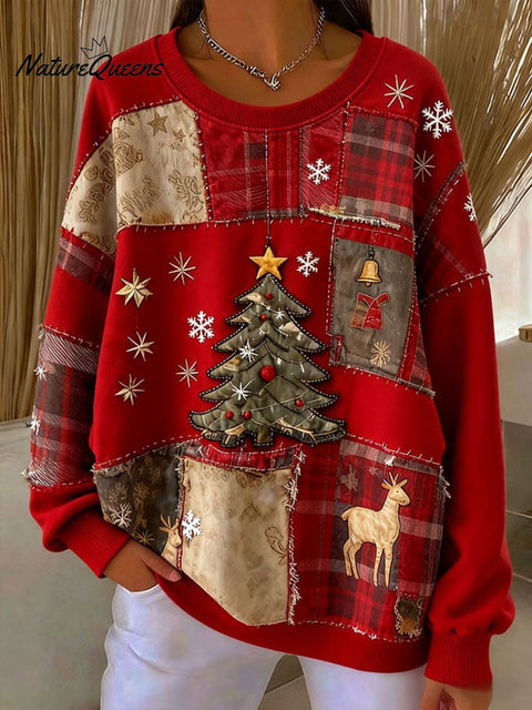 Women's Casual Christmas Print Long Sleeve Sweatshirt