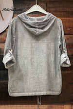 Hooded Washed Linen Shirt