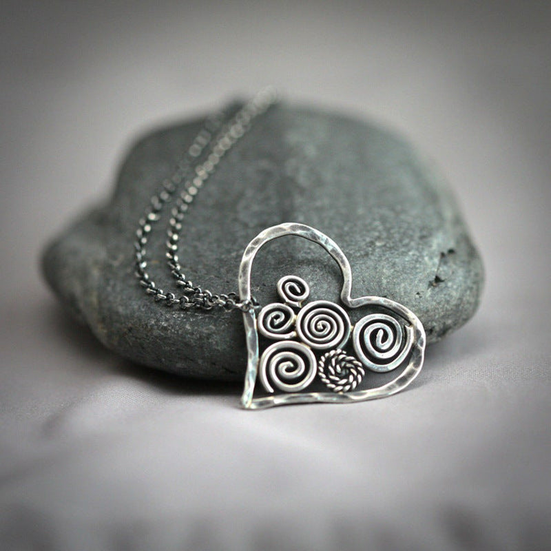 Retro Spiral Love Necklace