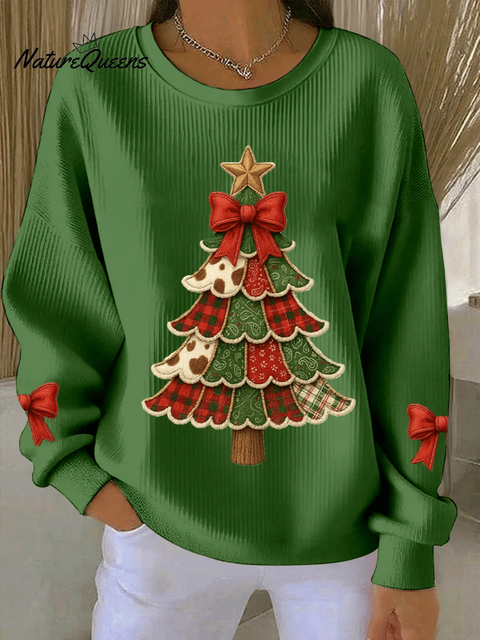 Women's Christmas Print Round Neck Sweatshirt