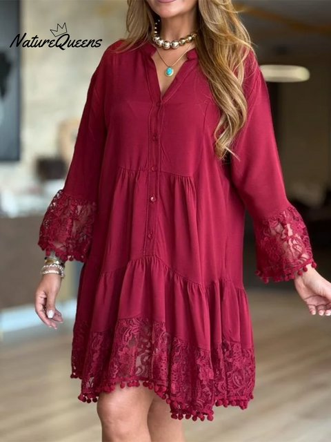 Pom-pom Lace Dress