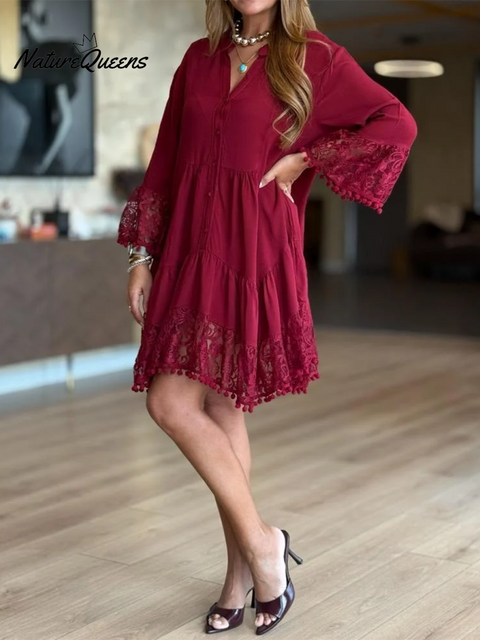 Pom-pom Lace Dress