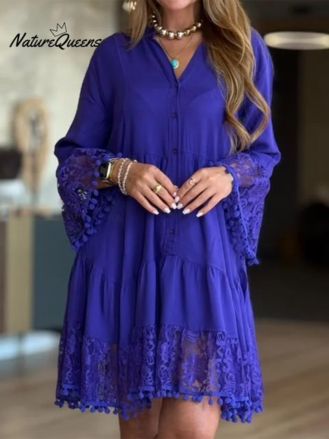 Pom-pom Lace Dress