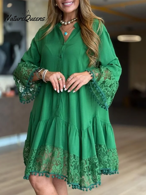 Pom-pom Lace Dress
