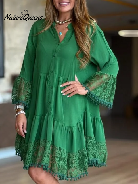 Pom-pom Lace Dress