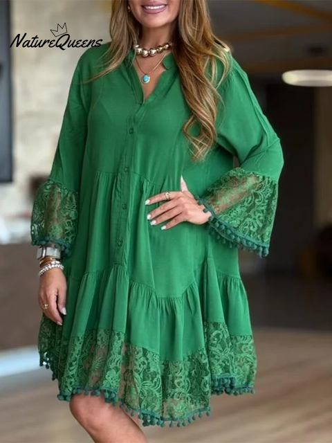 Pom-pom Lace Dress