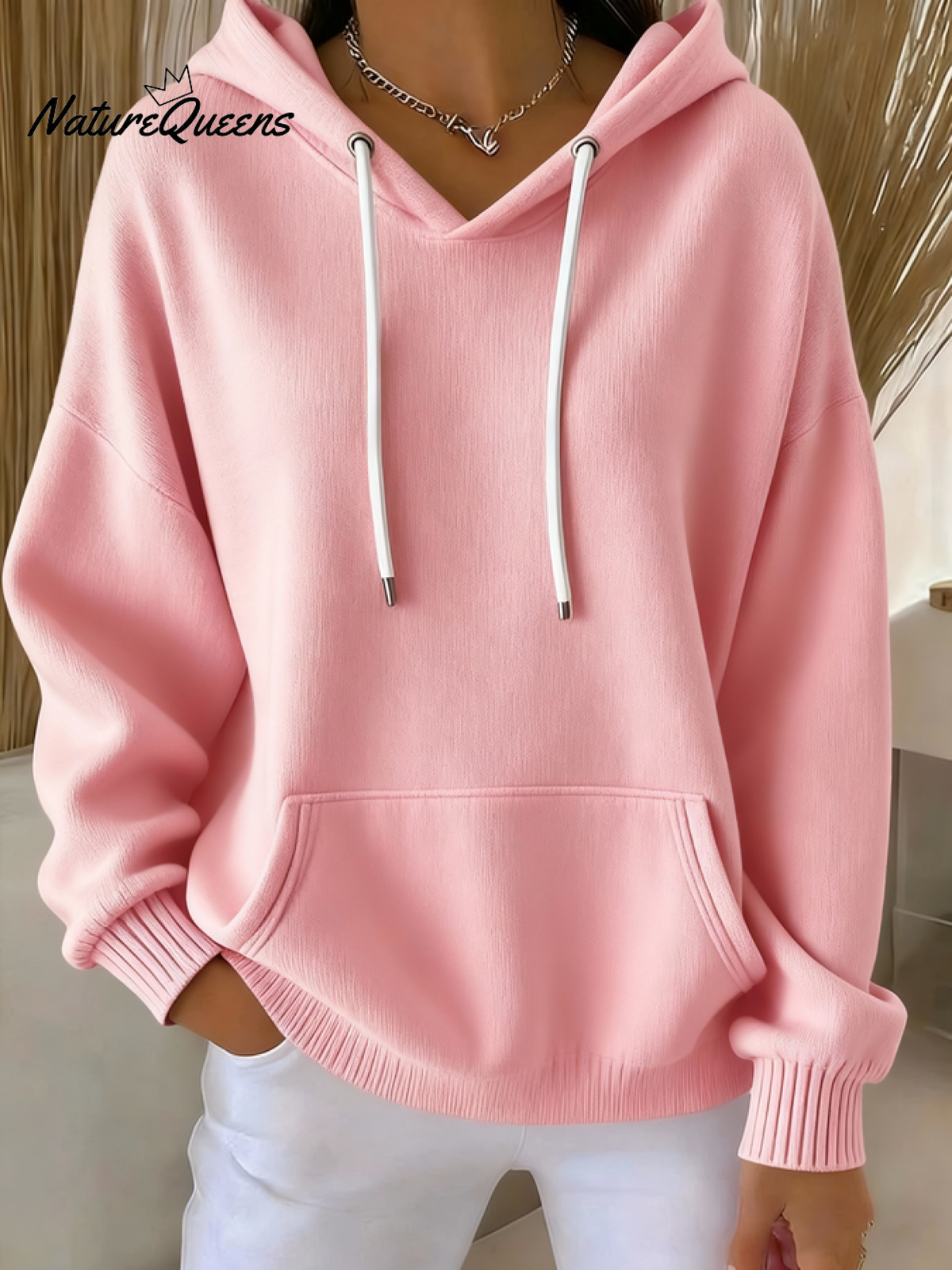 Women's Casual kint Jacquard Multicolor Hoodie