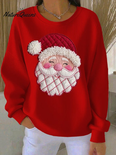 Women's Retro Christmas Print Round Neck Sweatshirt
