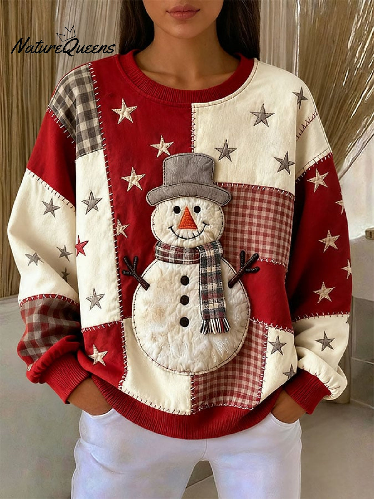 Women's Casual Christmas Print Long Sleeve Sweatshirt