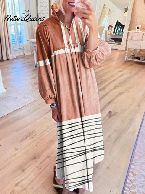 Casual Geometric Lines Dress