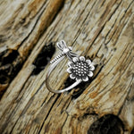 Retro Sunflower Little Dragonfly Opening Ring