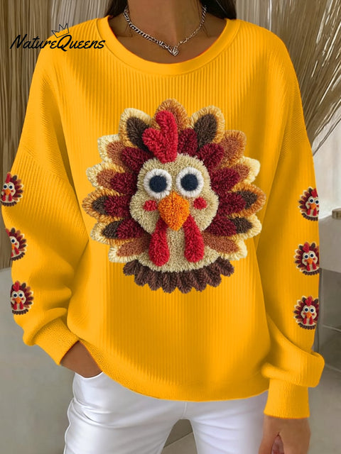 Women's Thanksgiving Turkey Print Sweatshirt