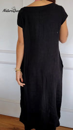 Round Neck Short Sleeve Pocket Dress