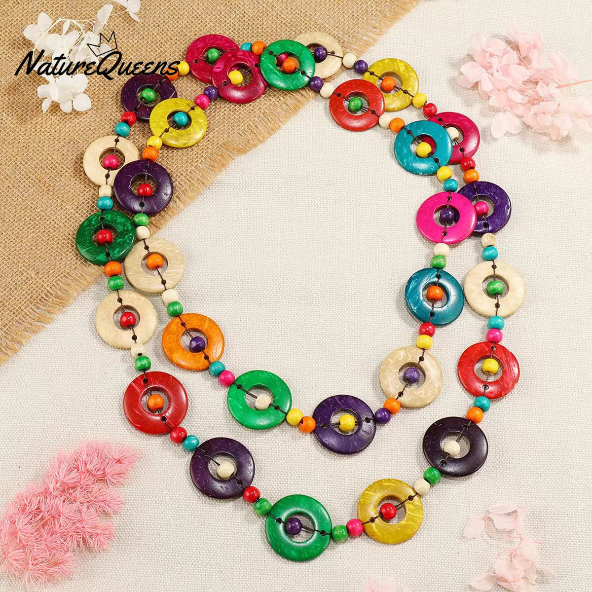Casual Colorful Hand Beaded Necklace