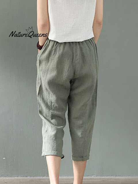 Women's Cotton Linen Fashion Loose Casual Pants