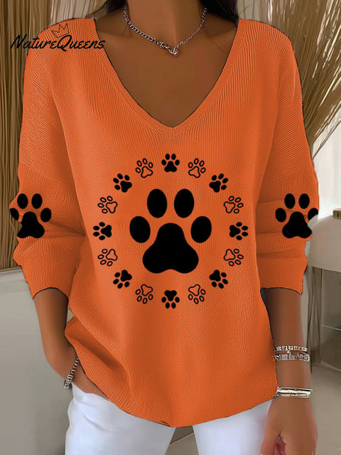 Women's Autumn Animals Print Knitted Sweater