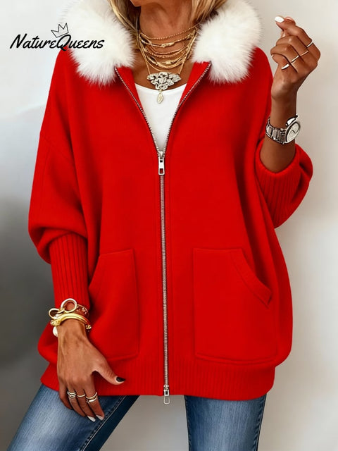 Women'S Christmas Contrasting Knitted Cardigan