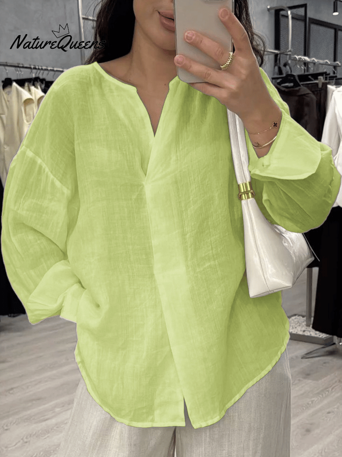 Women's Casual Solid Color Cotton Linen Shirt
