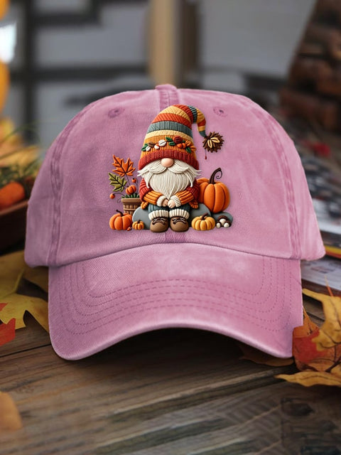 Autumn  Dwarf Pumpkin Art  Print Casual Hats