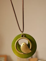 Handmade Bird Sweater Vintage Necklace