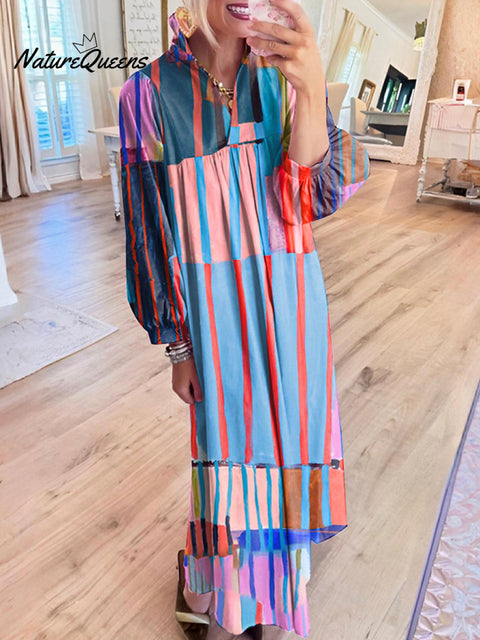 Colorful Striped Maxi Dress