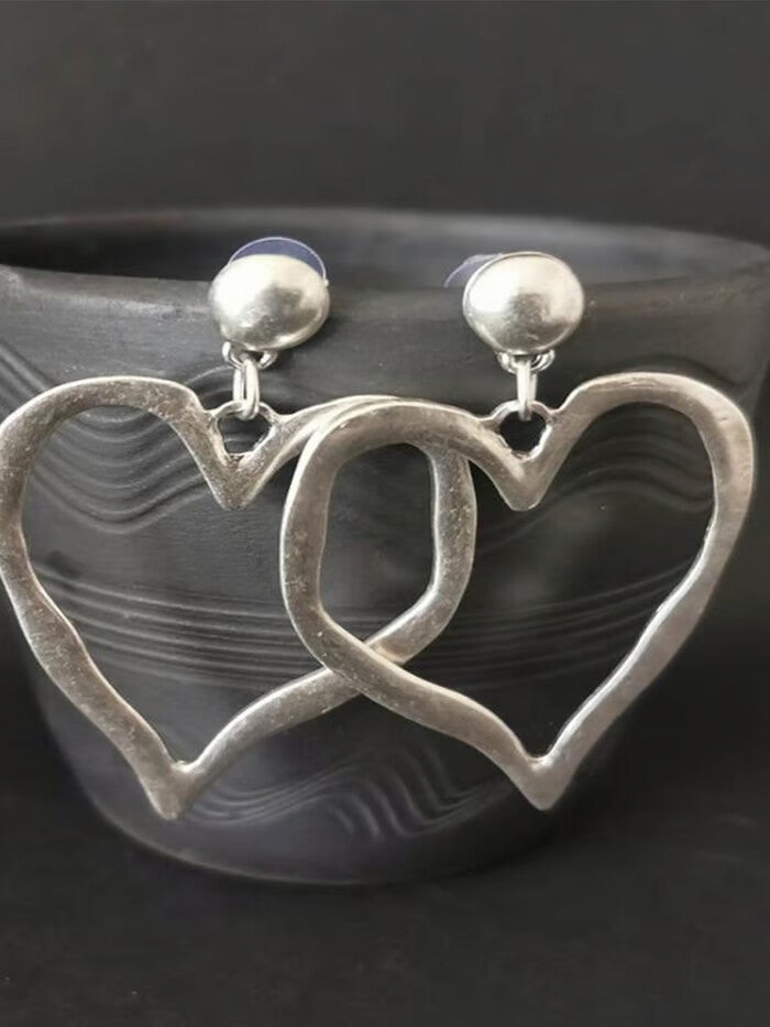 Retro Creative Alloy Love Big Earrings