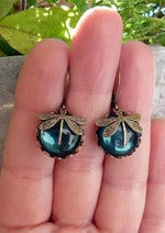 Vintage Dragonfly Glass Earrings