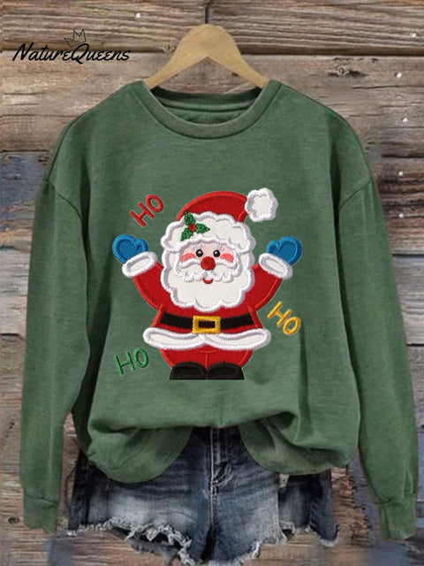 Women's Santa Claus HO HO HO printed sweatshirt