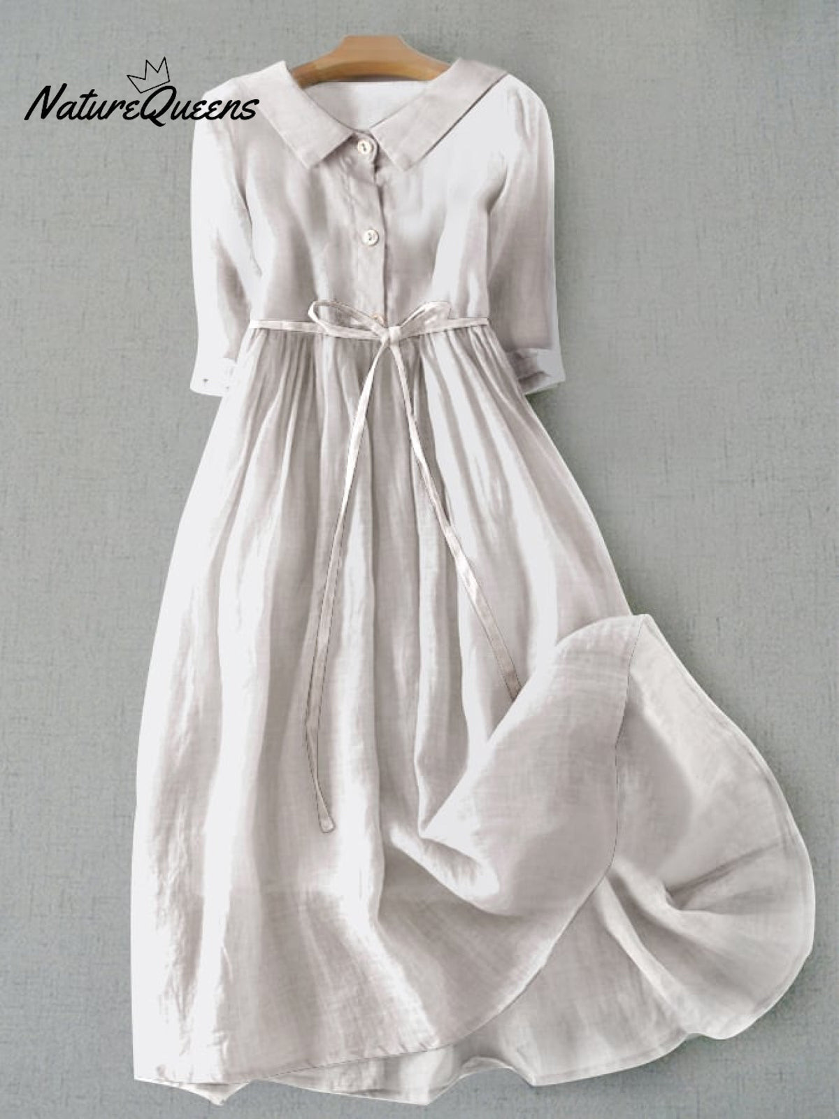 Literary Simple Cotton Dress White / S
