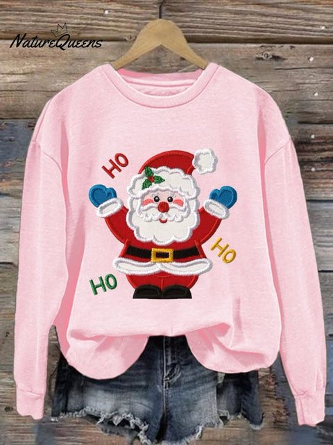 Women's Santa Claus HO HO HO printed sweatshirt