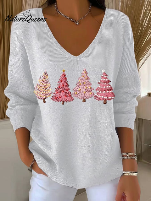 Women's casual Christmas skull knitted top