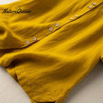 Short-sleeved button-up linen shirt