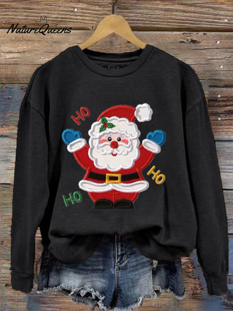 Women's Santa Claus HO HO HO printed sweatshirt