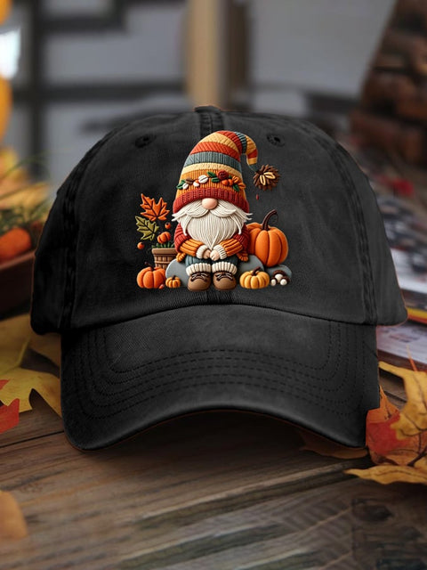 Autumn  Dwarf Pumpkin Art  Print Casual Hats