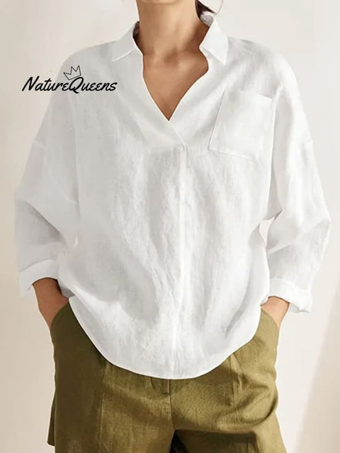 Women'S Linen Long Sleeve Shirt