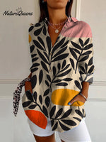 Vintage Abstract Art Print Long Sleeve Shirt