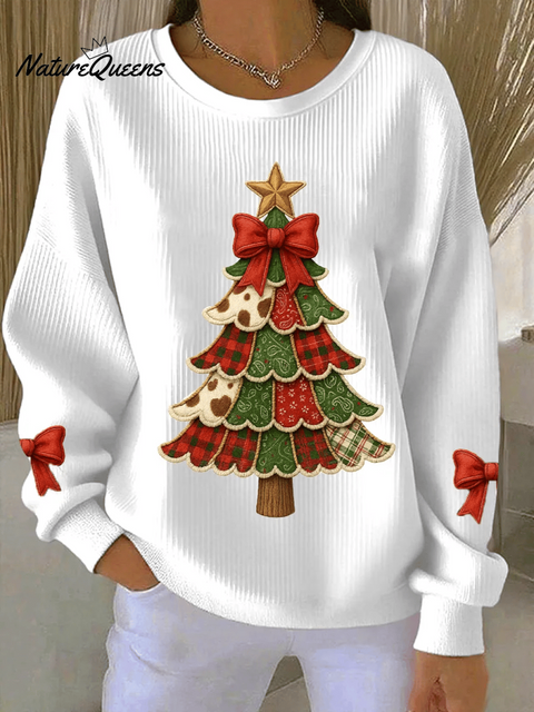 Women's Christmas Print Round Neck Sweatshirt