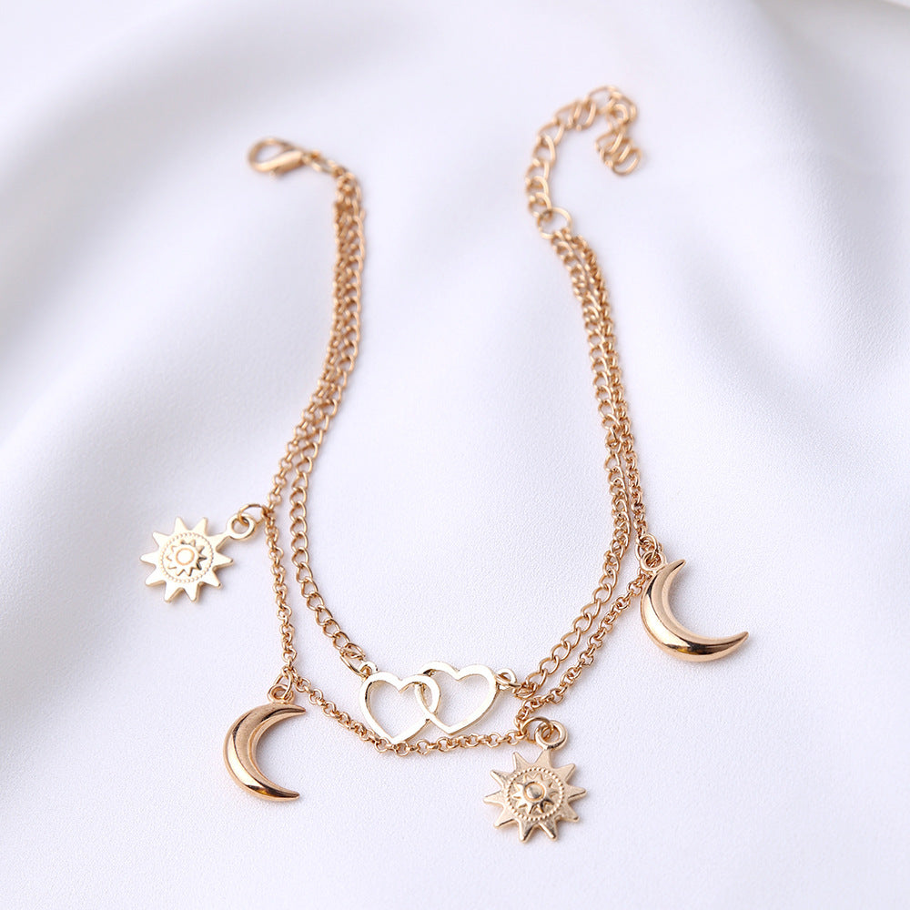 Sun Love Crescent Simple Anklet