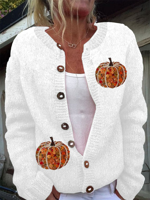Women's Fall Print Sweater Cardigan