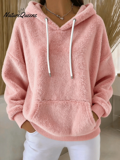 Women's Plush Casual Hooded Sweatshirt