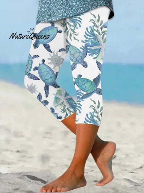 🔥Buy 3 Get 10% Off🔥Women's Hawaiian Turtle Print Resort Casual Leggings